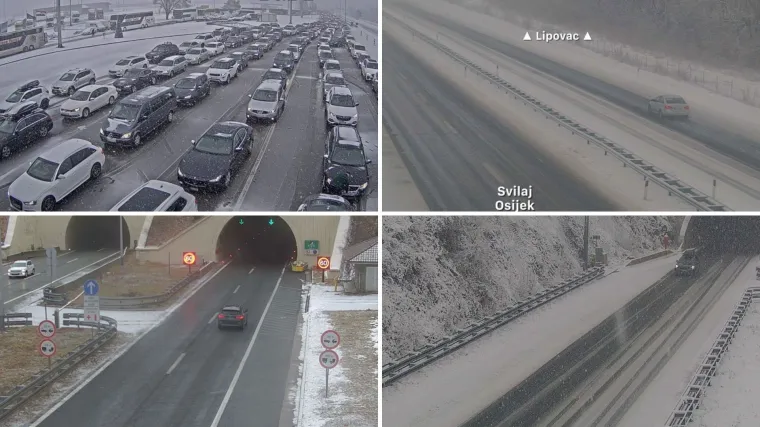 Pogledajte prizore snijega i leda na cestama diljem Hrvatske: Dvije nesreće na A3!
